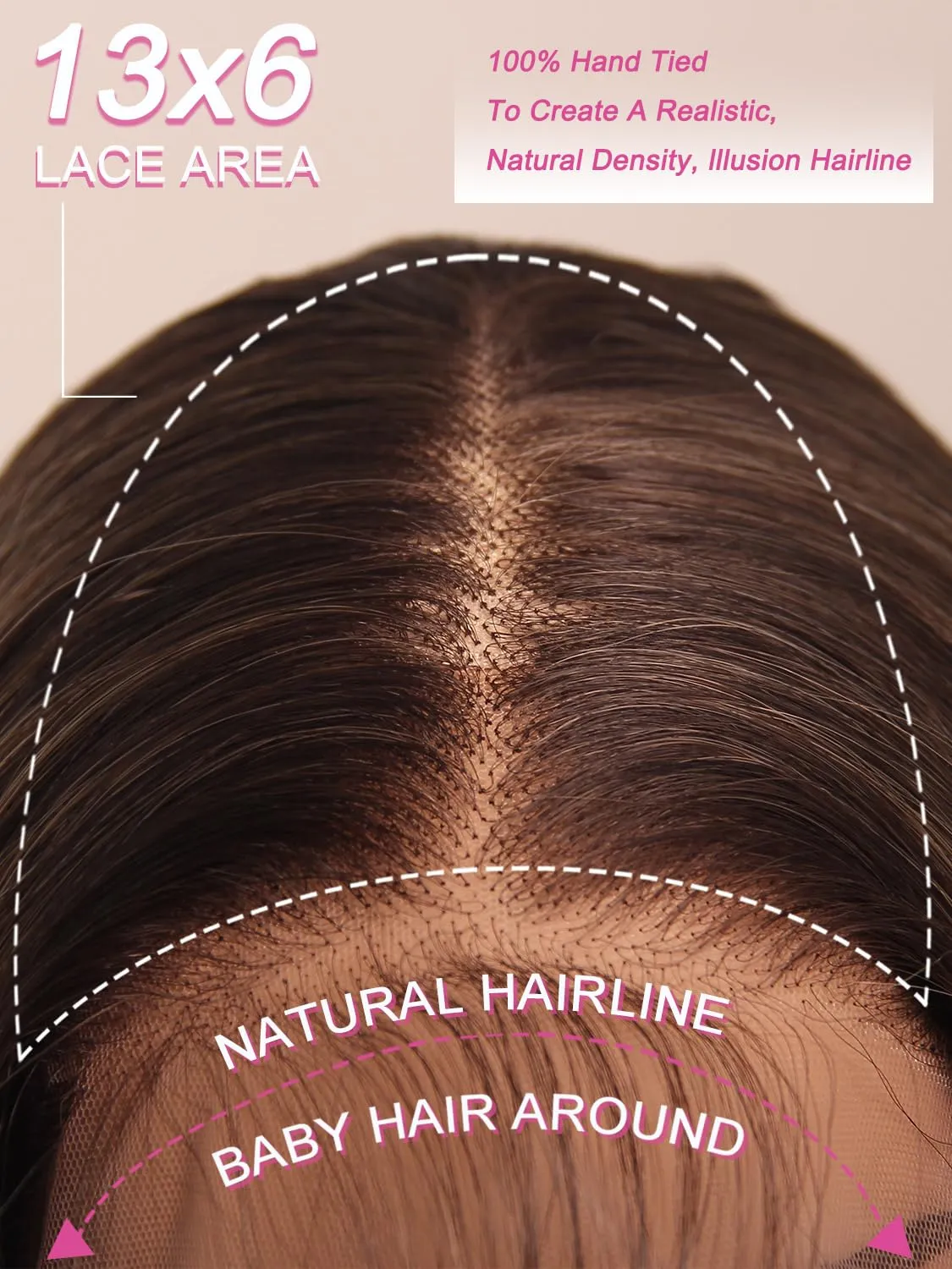 Synthetic Lace Front Wig for Women, Highlight Synthetic Wig,13x6 Hd Lace Front, 26 Inch Long Wavy, Heat Resistant Fiber, Deep Parting, with Baby Hair, Natural Hairline
