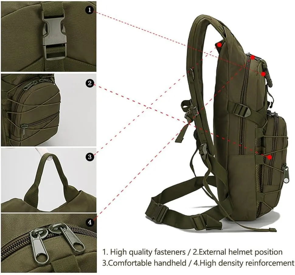 Tactical Backpack Small Military Daypack Assault Pack Rucksack Bag for Travel Hiking Running Outdoor Sports (Jungle Camouflage)