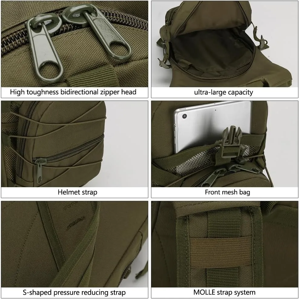 Tactical Backpack Small Military Daypack Assault Pack Rucksack Bag for Travel Hiking Running Outdoor Sports (Jungle Camouflage)