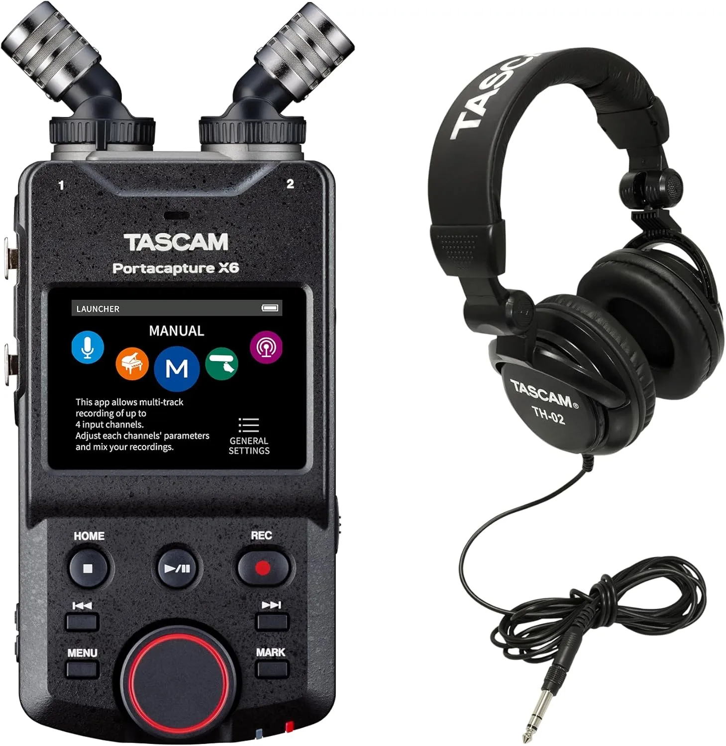 TASCAM Portacapture X6 Recorder and Studio Headphones Bundle