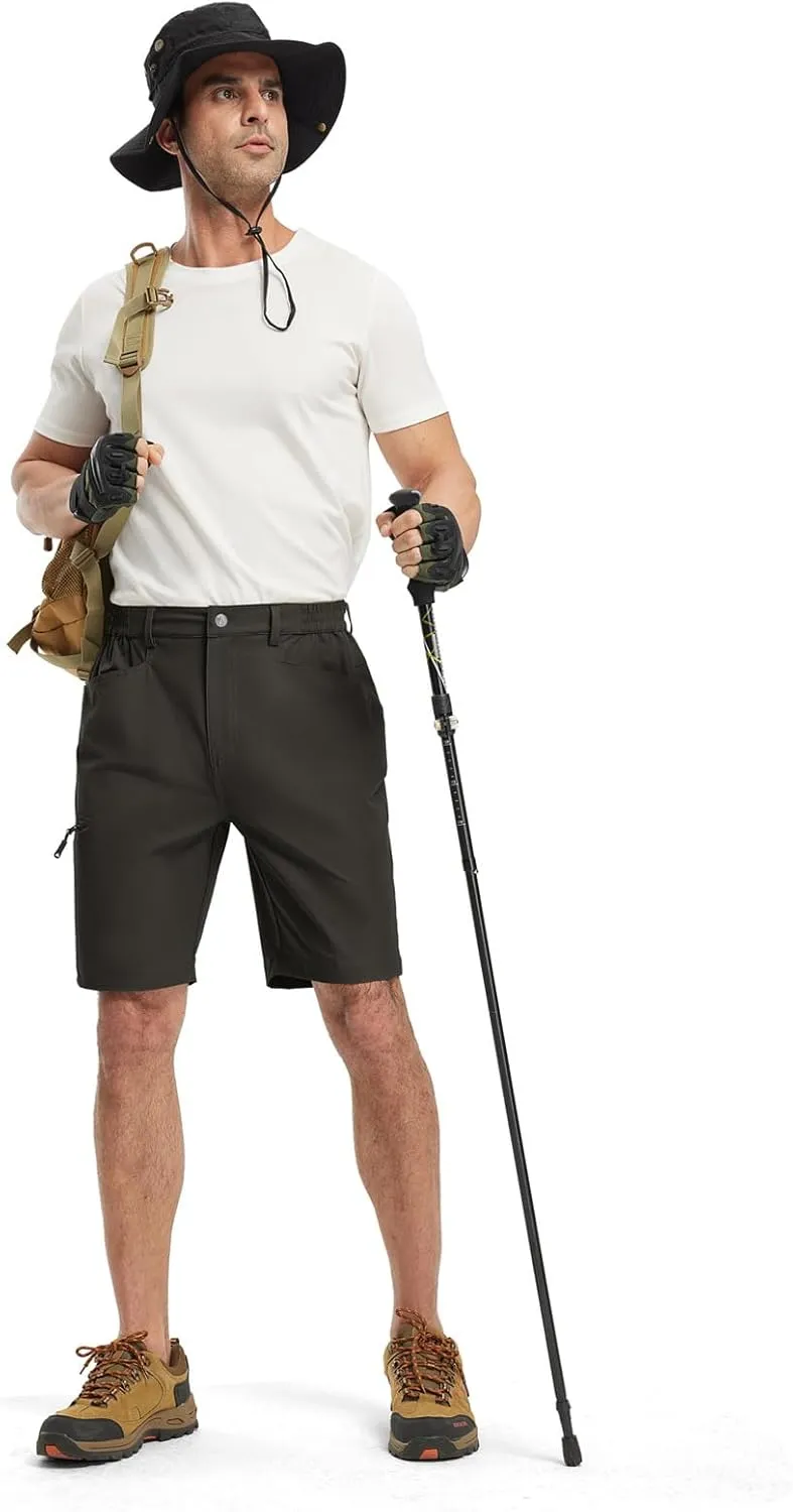 TBMPOY Men's Golf Shorts 9" Lightweight Quick Dry Hiking Cargo Shorts Casual Travel Outdoor with 4 Pockets