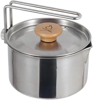 Teakettle Stainless Steel Kettle Outdoor Camping Pot Portable Mountaineering Trekking Cooking Tool Travel Hiking Cookware Equipment