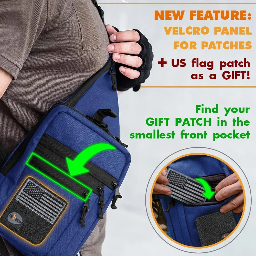 TECEUM Tactical Compact Sling Bag – CCW for Everyday – 10  Styles – Shoulder Crossbody Bag for Concealed Carry of Handgun