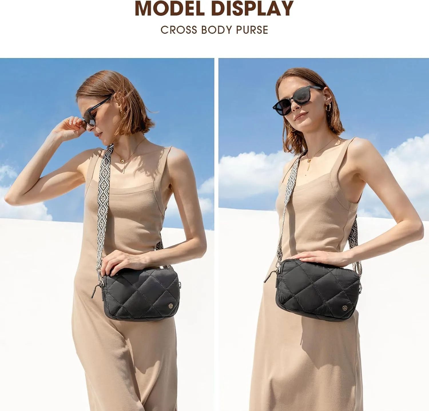 Telena Quilted Crossbody Bags for Women Puffer Bag Purse Lightweight Design Shoulder Handbag