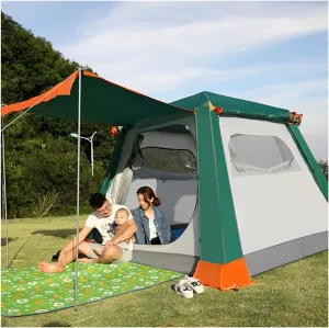 Tents, 4 Person Tent for Camping, Easy Set Up Camping Tent with Moisture-Proof Pad, Hydraulic Tents Family Tent Waterproof, Family Camp Tent for Outdoor Survival Travel