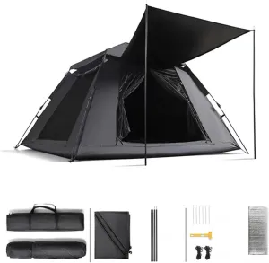 Tents for Camping 4 Person It Pops Up in Three Seconds,5000 mm Waterproof Pop Up Tents Light Sturdy Lightweight Tent for Family,Outdoor,Hiking and Mountaineering 4 Man