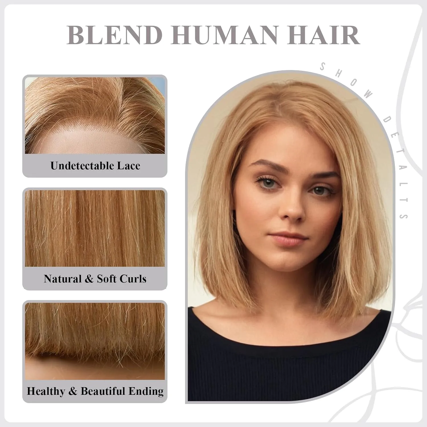 testar 13×4 Brown Mixed Blonde Bob Wig Human Hair Realistic HD Lace Front Wig Human Hair Ready to Go Bob Wig Glueless 12 Inch Straight Brown Bob Human Hair Wigs for Women