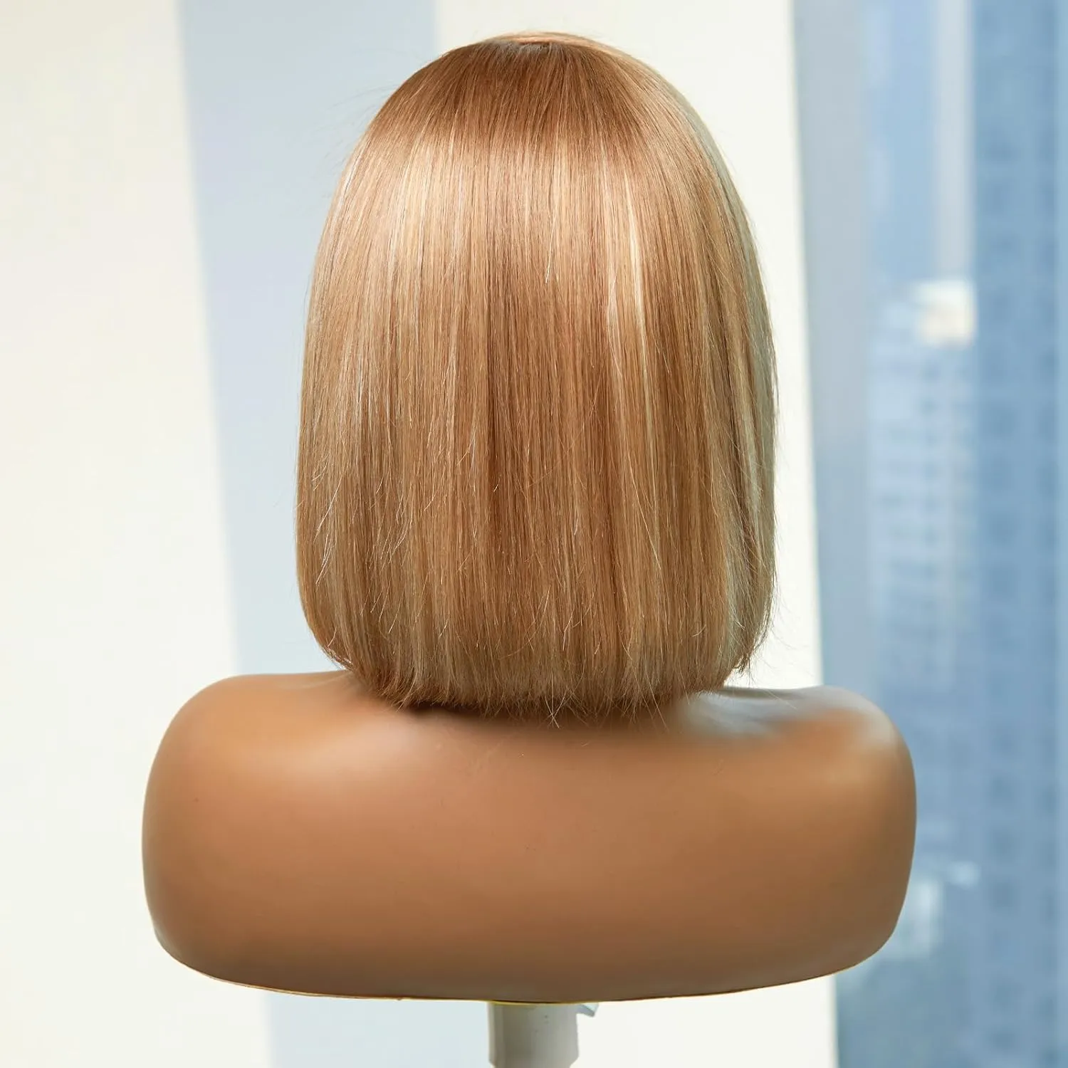 testar 13×4 Brown Mixed Blonde Bob Wig Human Hair Realistic HD Lace Front Wig Human Hair Ready to Go Bob Wig Glueless 12 Inch Straight Brown Bob Human Hair Wigs for Women