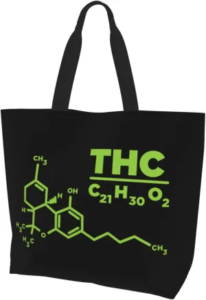 Thc Molecule Wall Women'S Large Capacity Shoulder Shopping Bag, Reusable Handbag, Gift Bag