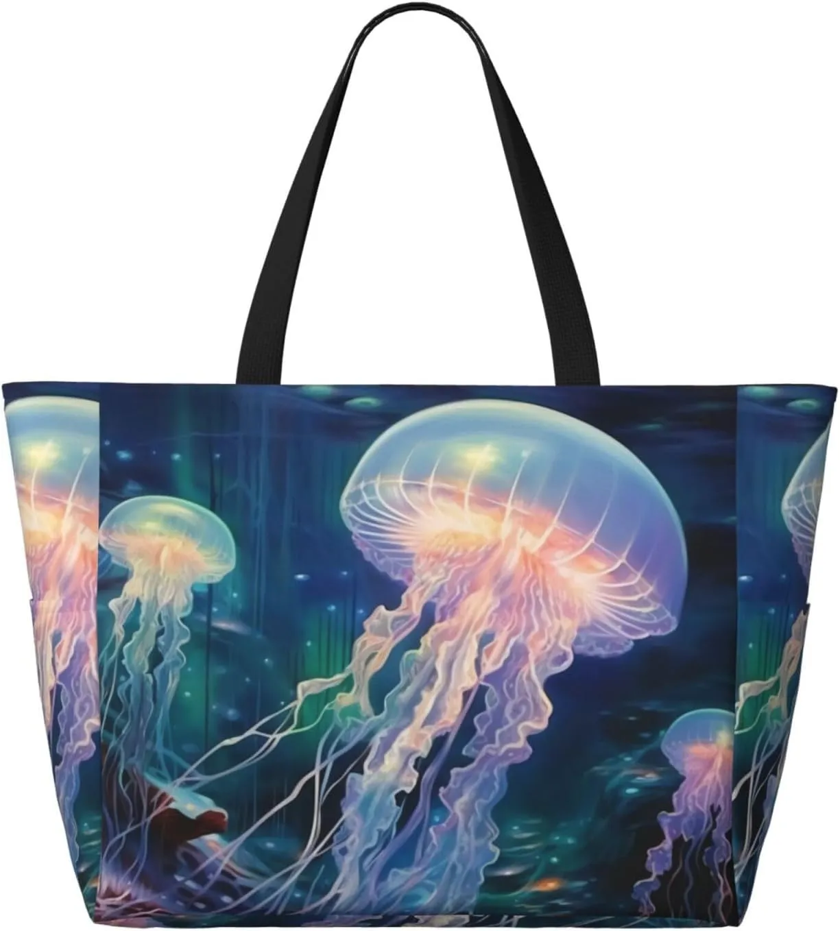 The Goblins In Cartoon Snow Print Multi functional Beach Bag Wide and Waterproof Travel Handbag
