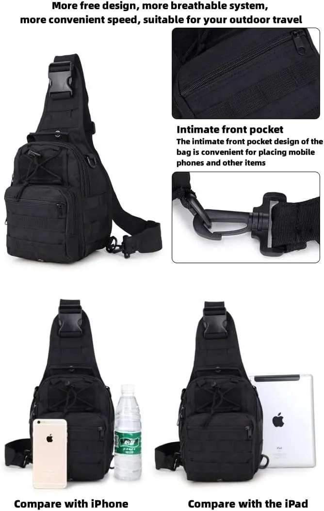 The Latest Men's Crossbody Bag Chest Bag Oxford Bag Shoulder Bag Korean Version Small Backpack Casual Waist Bag (Black python pattern)