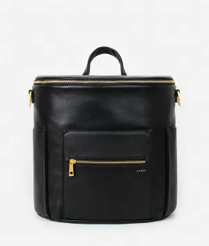 The Original Diaper Bag - Faux Leather Backpack - Black