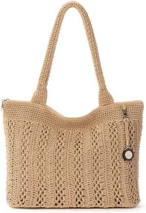 The Sak Crafted Classics Tote Bag - Hand Crochet Women's Purse For Everyday, Travel, Beach Bag - Carryall Shoulder Bag Straps