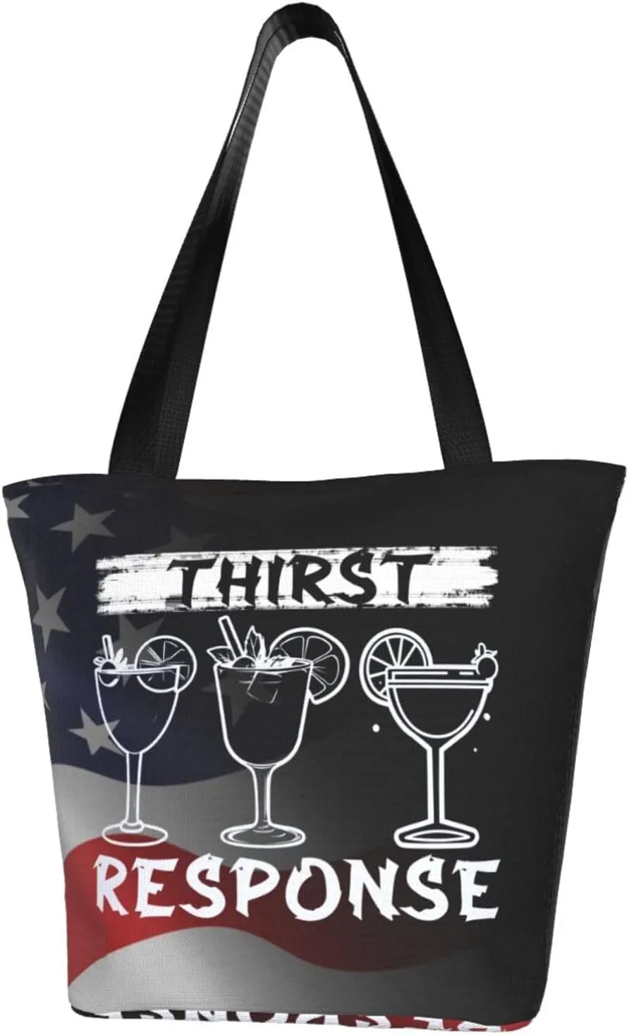 Thirst Response Funny Bartender Mixologists Fashion Shoulder Bag Large Capacity For Man Or Woman