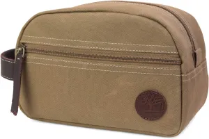 Timberland Men's Toiletry Bag Canvas Travel Kit Organizer, Khaki, One Size