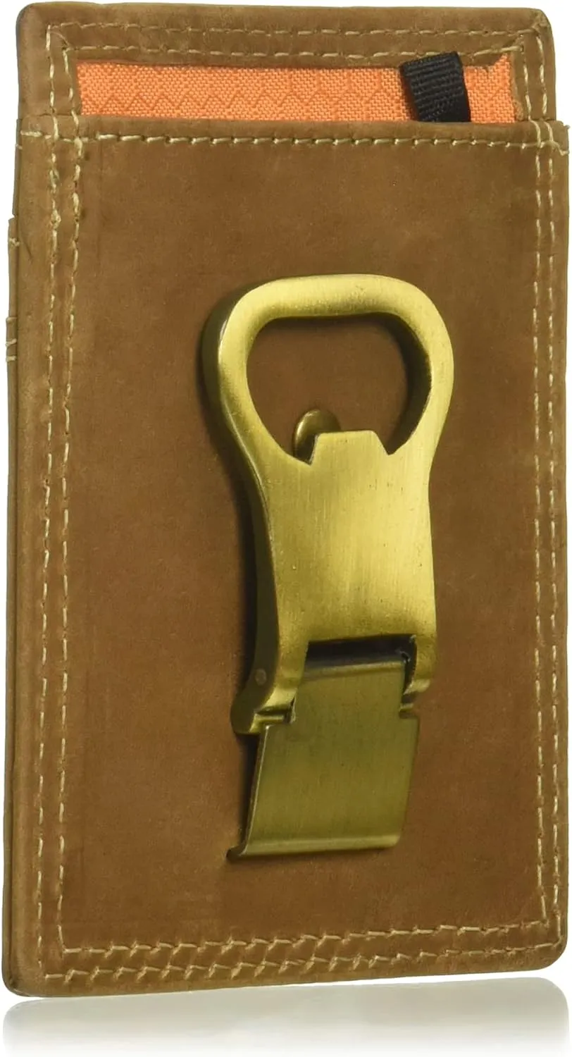 Timberland PRO Men's Leather Front Pocket Wallet with Money Clip Accessory