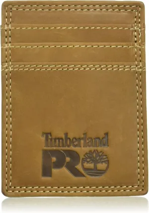 Timberland PRO Men's Leather Front Pocket Wallet with Money Clip Accessory