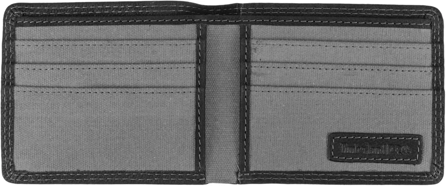 Timberland PRO Men's Slim Leather RFID Bifold Wallet with Back ID Window