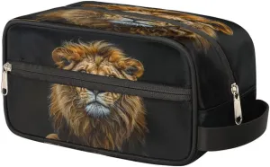 Toiletry Bag for Men King Lion Travel Toiletry Organizer Traveling Dopp Kit Shaving Bag with Large Capacity for Toiletries Accessories
