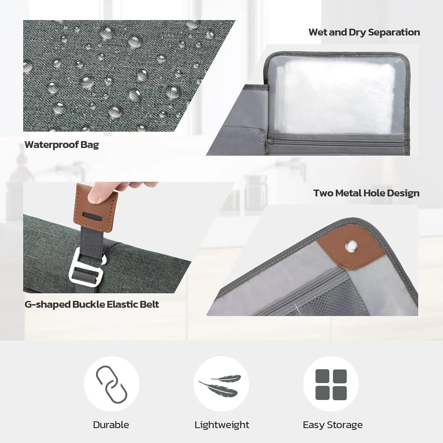 Toiletry Bag for Men, Travel Essentials Travel Toiletry Bag, Water-Resistant Compact Bathroom Roll Organizer for Hygiene, Shaving kit, Gifts for men
