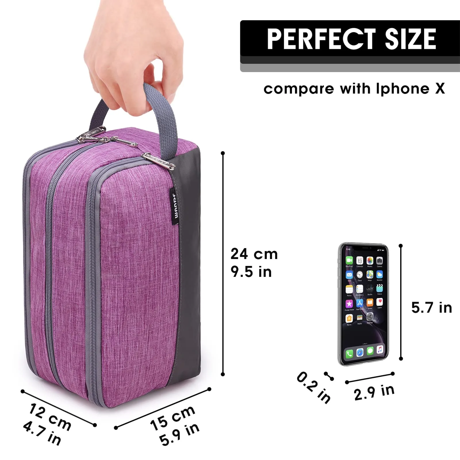 Toiletry Bag for Men/Women Hanging Dopp Kit Water Resistant Shaving Bag Small Toiletry Bag for Traveling (purple)