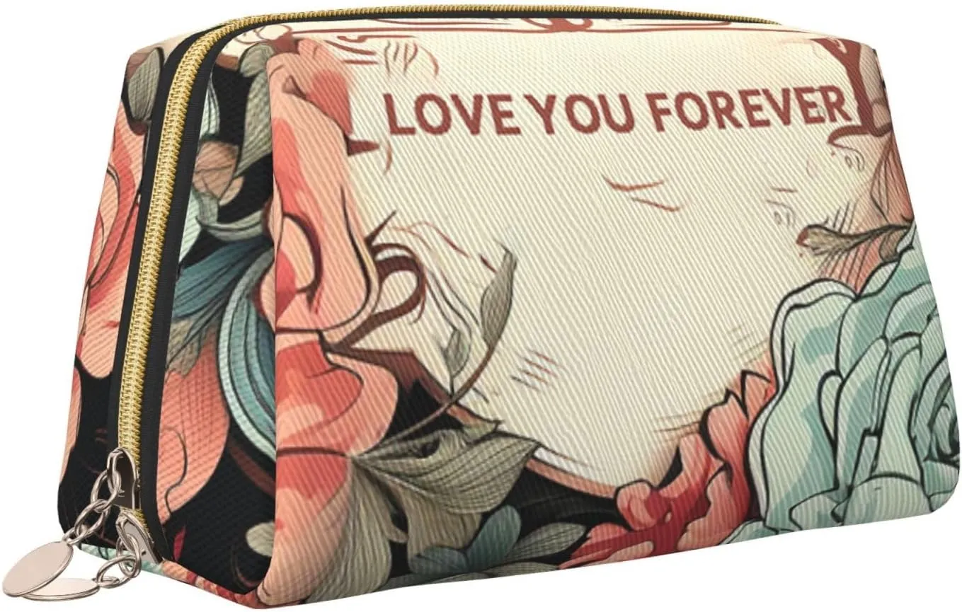 Toiletry Bag for Women Men Dopp Kit Travel Makeup Bag Love You Forever Make Up Organizers Cosmetic Bag