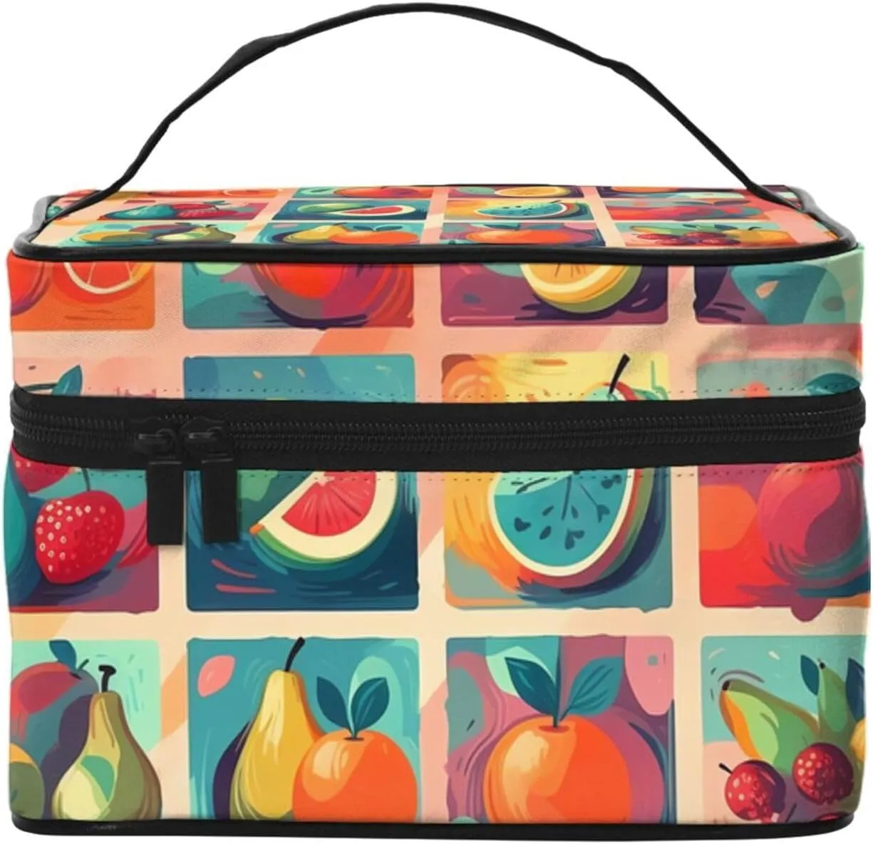 Toiletry Bag for Women Men Dopp Kit Travel Makeup Bag Make Up Organizers Cosmetic Bag Hand drawn various fruits Hanging Toiletry Bag Shaving Bag with Large Capacity for Travel