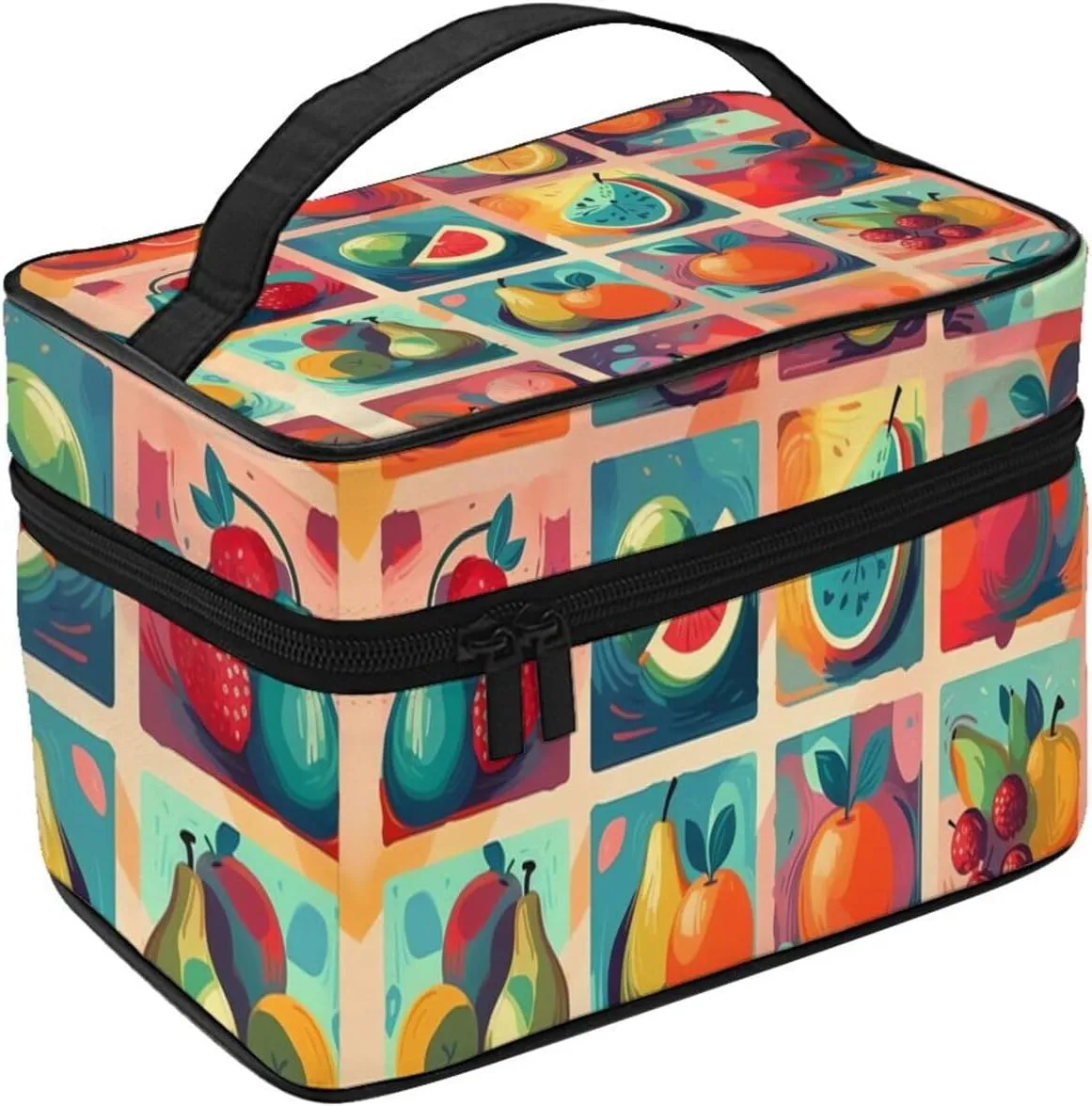 Toiletry Bag for Women Men Dopp Kit Travel Makeup Bag Make Up Organizers Cosmetic Bag Hand drawn various fruits Hanging Toiletry Bag Shaving Bag with Large Capacity for Travel