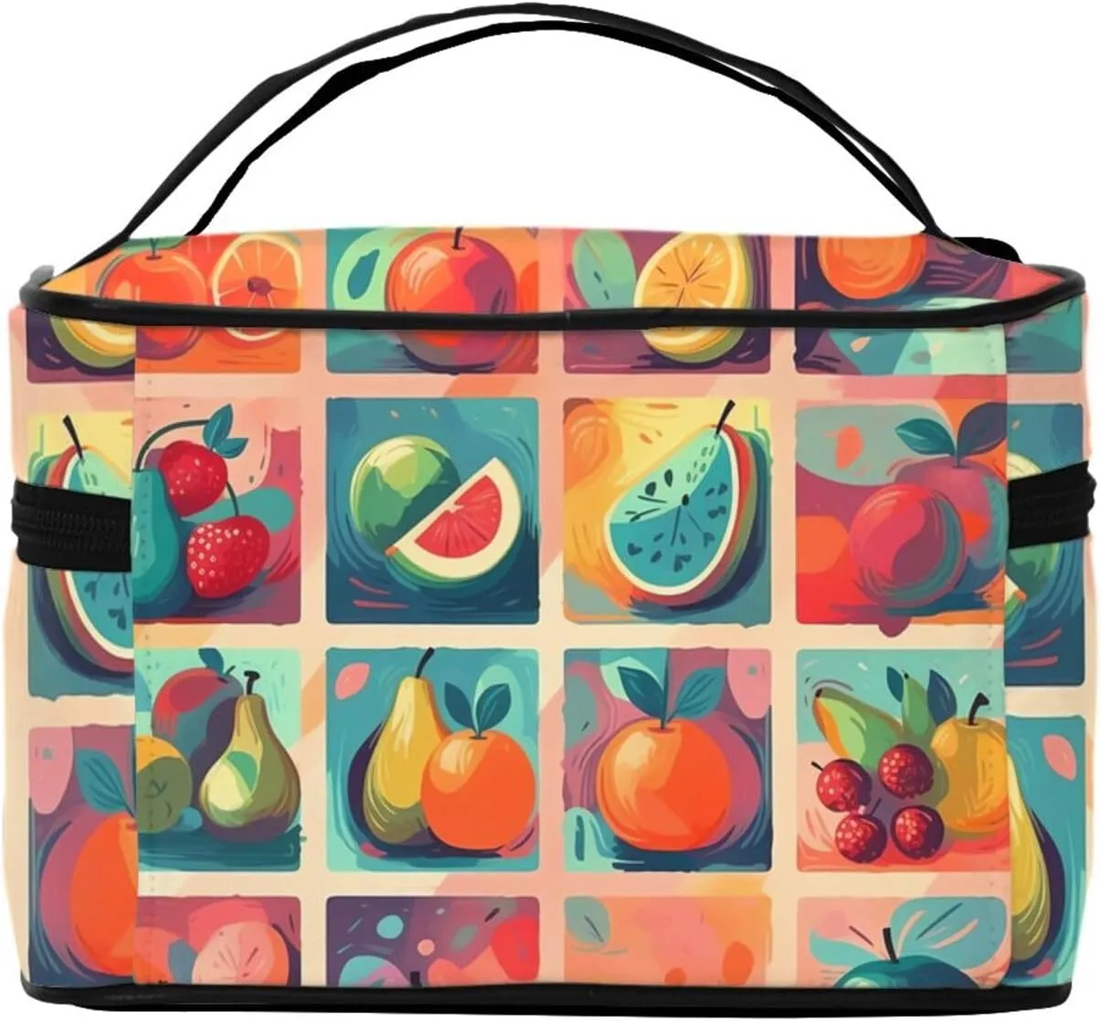 Toiletry Bag for Women Men Dopp Kit Travel Makeup Bag Make Up Organizers Cosmetic Bag Hand drawn various fruits Hanging Toiletry Bag Shaving Bag with Large Capacity for Travel