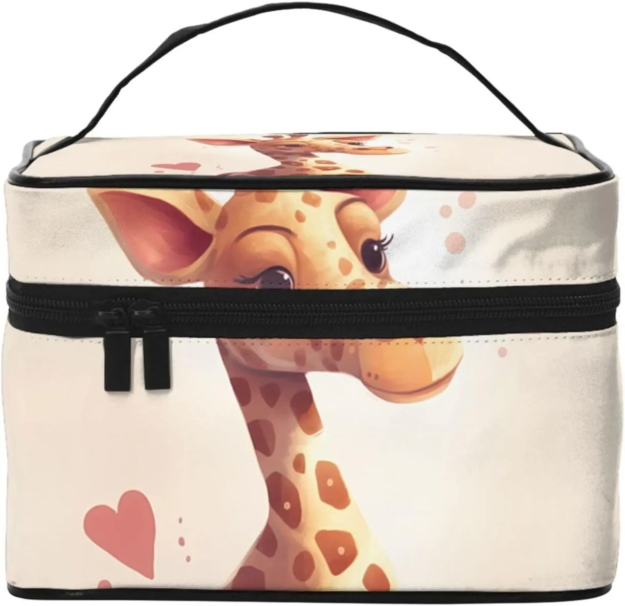 Toiletry Bag for Women Men Dopp Kit Travel Makeup Bag Make Up Organizers Cosmetic Bag Heart Shape and Giraffe Hanging Toiletry Bag Shaving Bag with Large Capacity for Travel