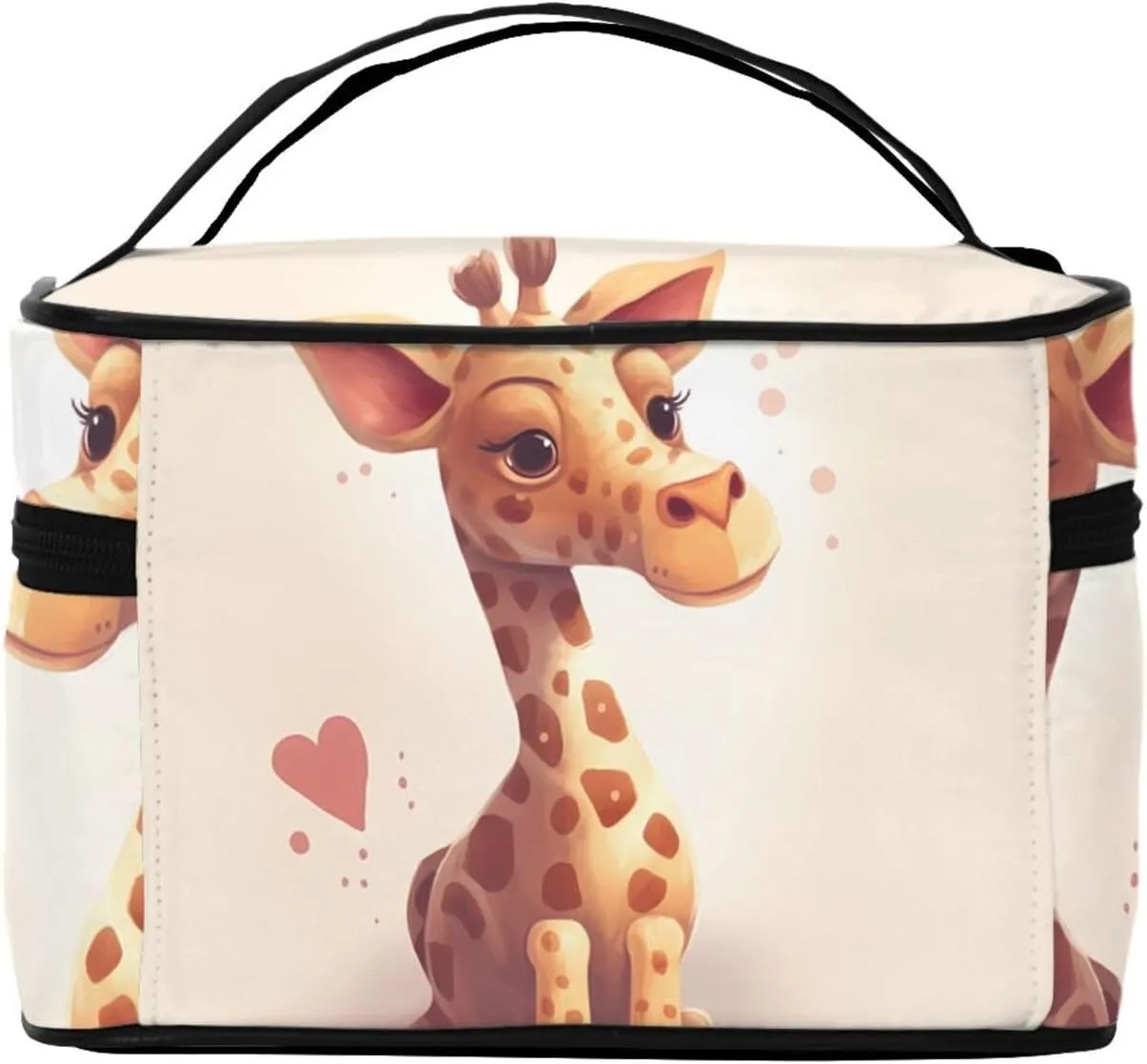 Toiletry Bag for Women Men Dopp Kit Travel Makeup Bag Make Up Organizers Cosmetic Bag Heart Shape and Giraffe Hanging Toiletry Bag Shaving Bag with Large Capacity for Travel