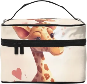 Toiletry Bag for Women Men Dopp Kit Travel Makeup Bag Make Up Organizers Cosmetic Bag Heart Shape and Giraffe Hanging Toiletry Bag Shaving Bag with Large Capacity for Travel
