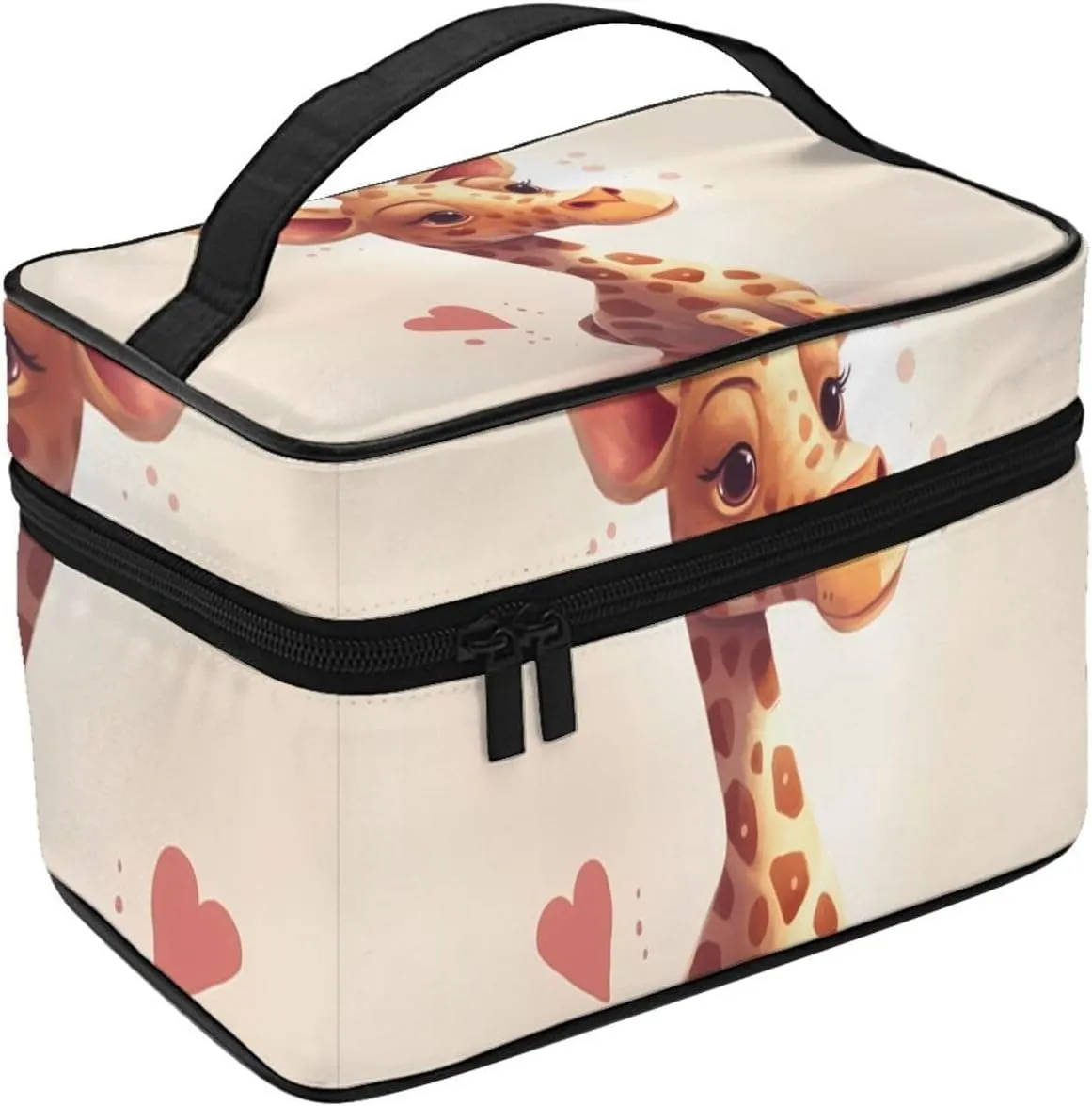Toiletry Bag for Women Men Dopp Kit Travel Makeup Bag Make Up Organizers Cosmetic Bag Heart Shape and Giraffe Hanging Toiletry Bag Shaving Bag with Large Capacity for Travel