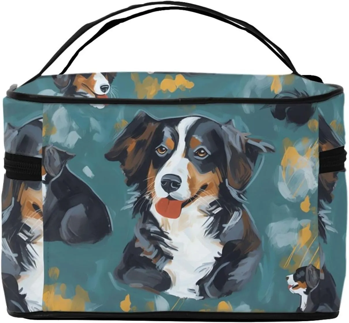 Toiletry Bag for Women Men Dopp Kit Travel Makeup Bag Make Up Organizers Cosmetic Bag Painting Dog Hanging Toiletry Bag Shaving Bag with Large Capacity for Travel