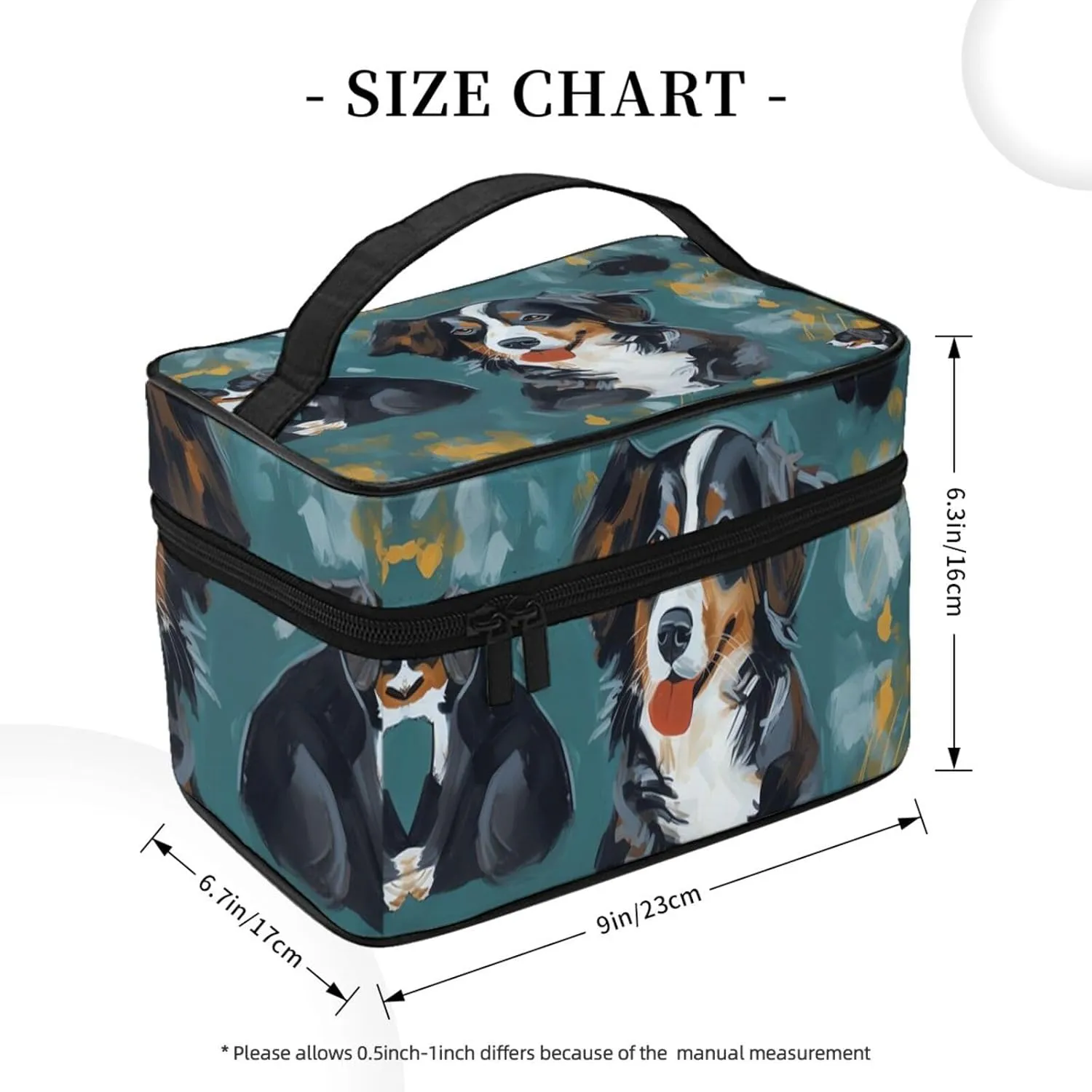 Toiletry Bag for Women Men Dopp Kit Travel Makeup Bag Make Up Organizers Cosmetic Bag Painting Dog Hanging Toiletry Bag Shaving Bag with Large Capacity for Travel
