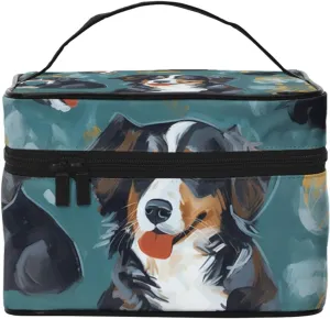 Toiletry Bag for Women Men Dopp Kit Travel Makeup Bag Make Up Organizers Cosmetic Bag Painting Dog Hanging Toiletry Bag Shaving Bag with Large Capacity for Travel