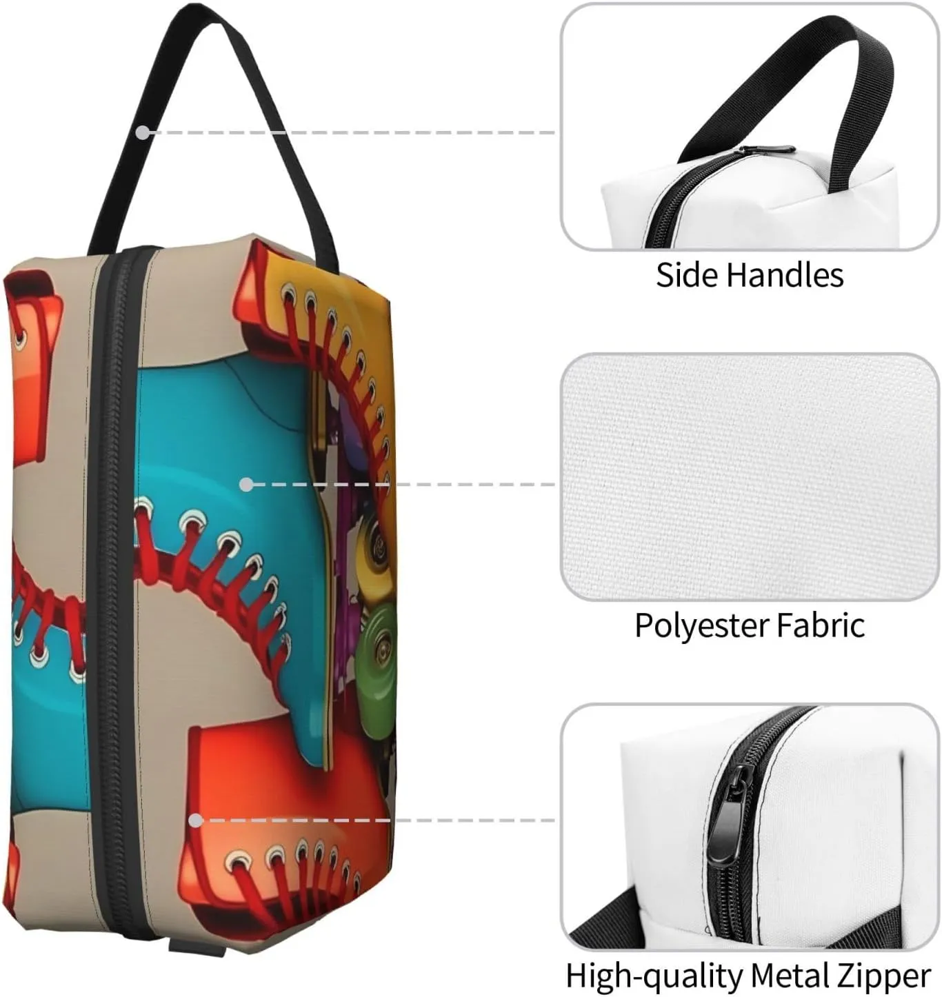 Toiletry Bag for Women Men Dopp Kit Travel Makeup Bag Make Up Organizers Cosmetic Bag Roller Skates Hanging Toiletry Bag Shaving Bag with Large Capacity for Travel