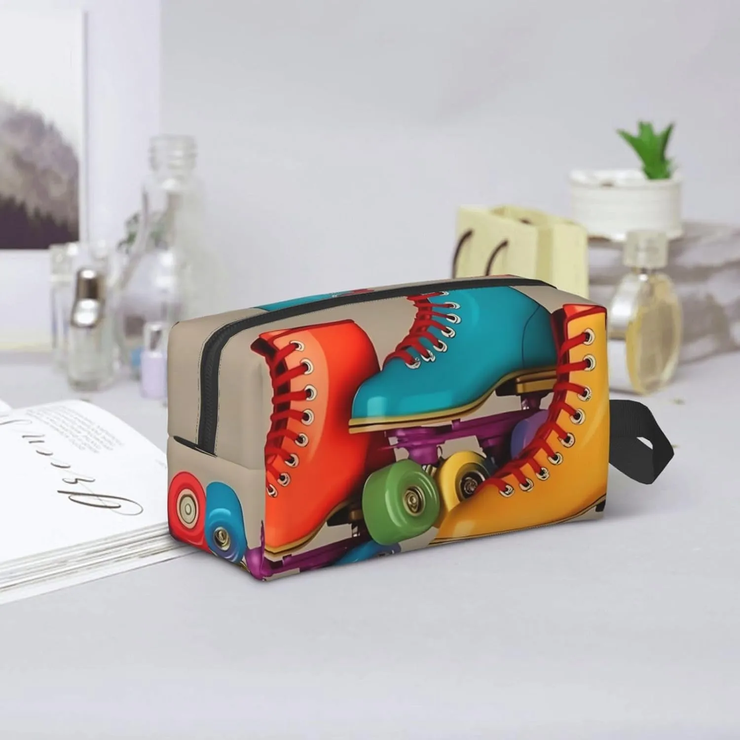 Toiletry Bag for Women Men Dopp Kit Travel Makeup Bag Make Up Organizers Cosmetic Bag Roller Skates Hanging Toiletry Bag Shaving Bag with Large Capacity for Travel