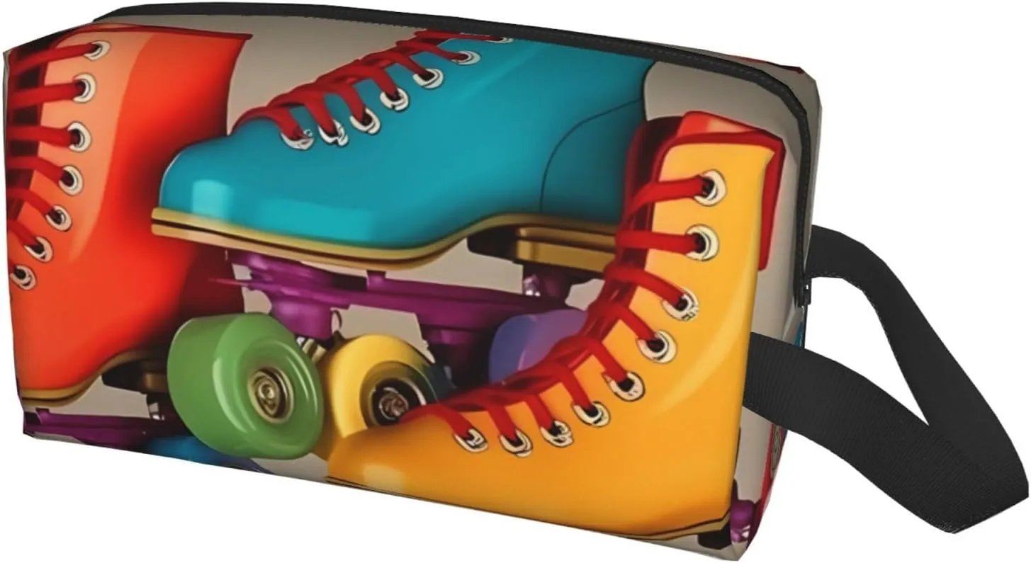 Toiletry Bag for Women Men Dopp Kit Travel Makeup Bag Make Up Organizers Cosmetic Bag Roller Skates Hanging Toiletry Bag Shaving Bag with Large Capacity for Travel