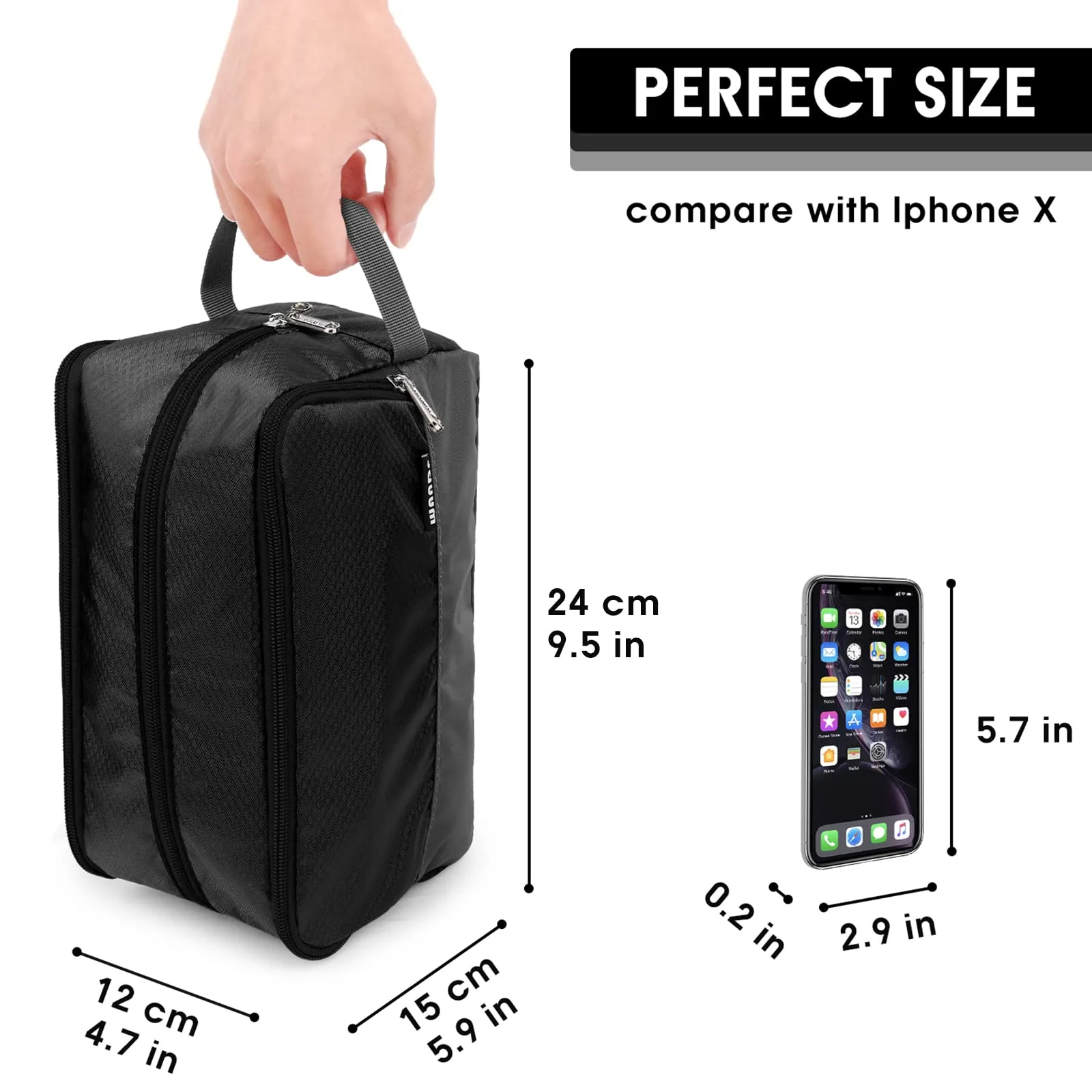 Toiletry,Shaving Bag for Men Hanging Dopp Kit Water Resistant Small for Traveling (Black)