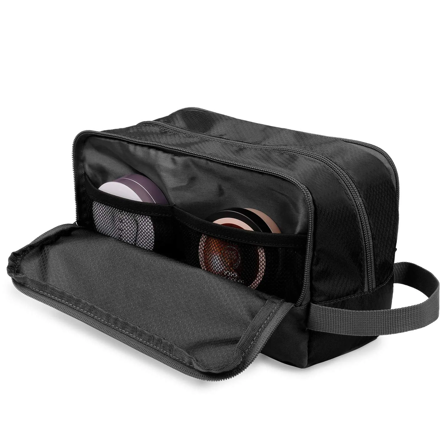 Toiletry,Shaving Bag for Men Hanging Dopp Kit Water Resistant Small for Traveling (Black)