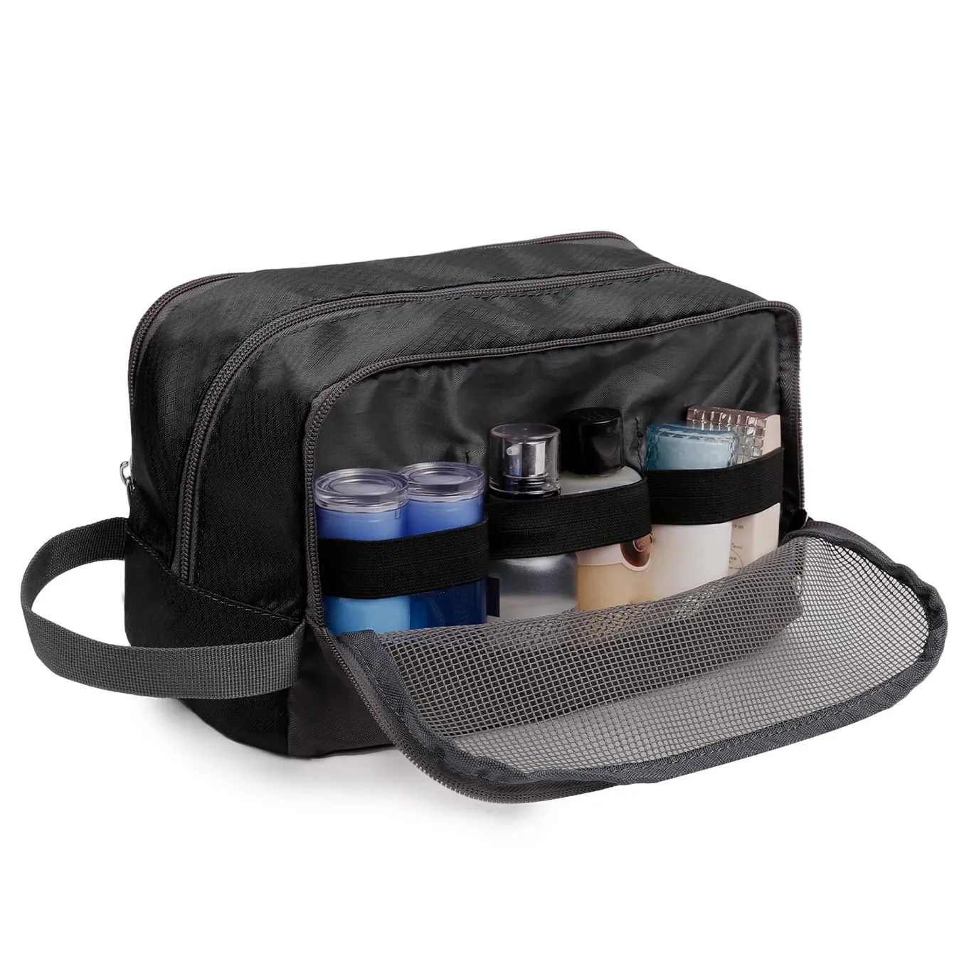 Toiletry,Shaving Bag for Men Hanging Dopp Kit Water Resistant Small for Traveling (Black)