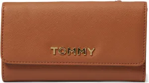 Tommy Hilfiger Kendall II Flap Continental Wallet Saffiano PVC Cognac One Size