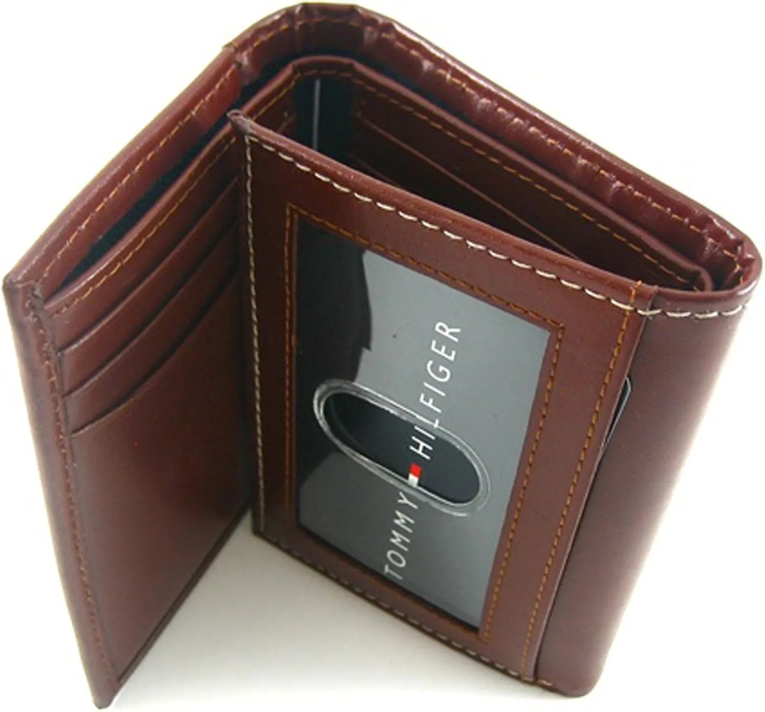 Tommy Hilfiger Men's Compact Trifold Wallet with ID Window and Multiple Card Slots