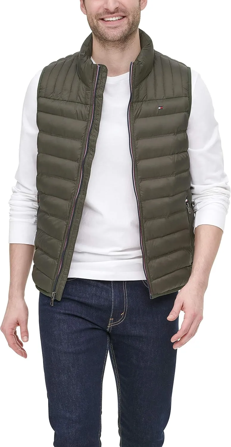 Tommy Hilfiger Men's Lightweight Packable Puffer Vest Jacket
