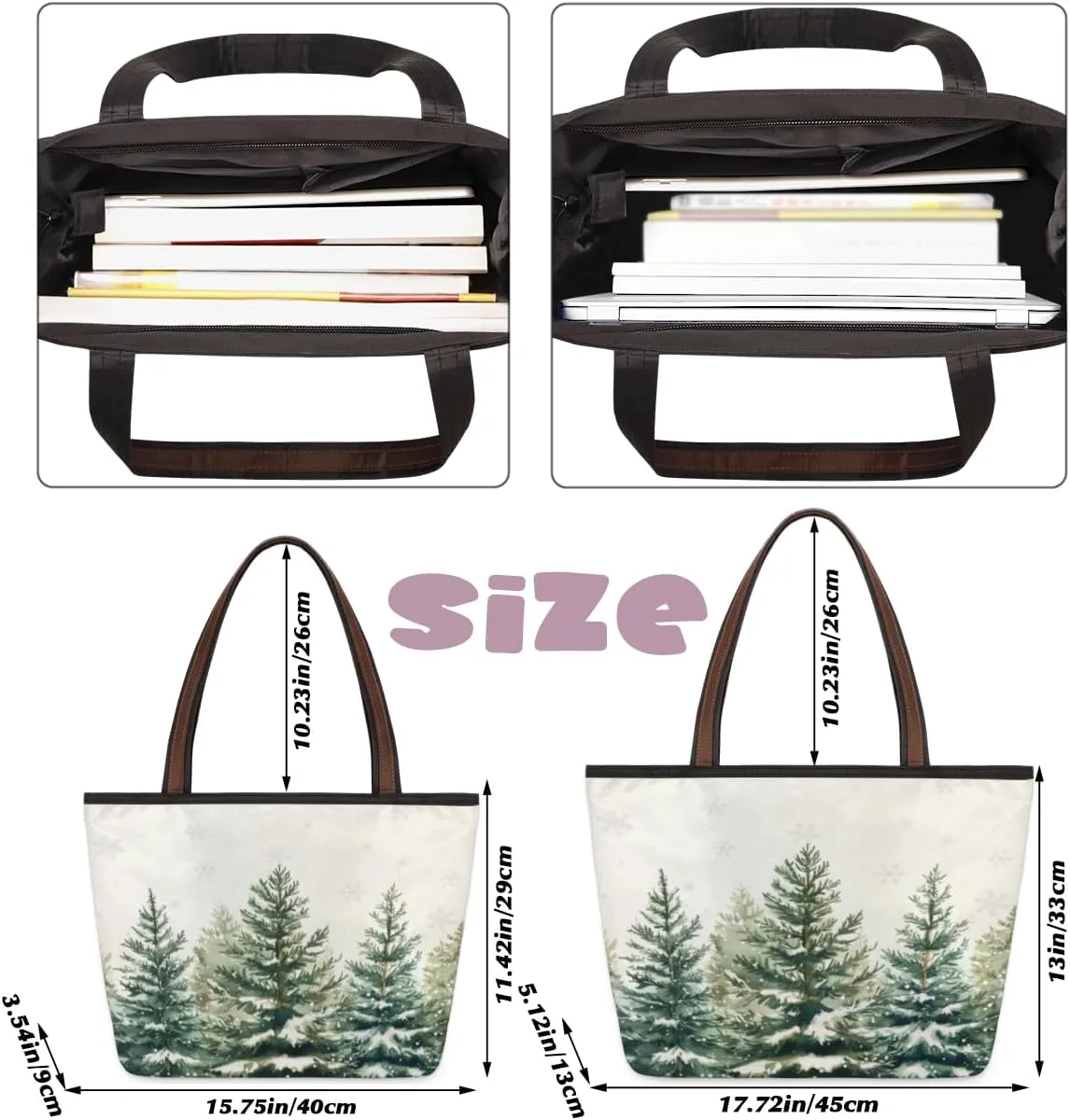 Tote Bag for Women with Zipper Large Capacity Top Handle Casual Shoulder Bag Handbag Reusable Shopping