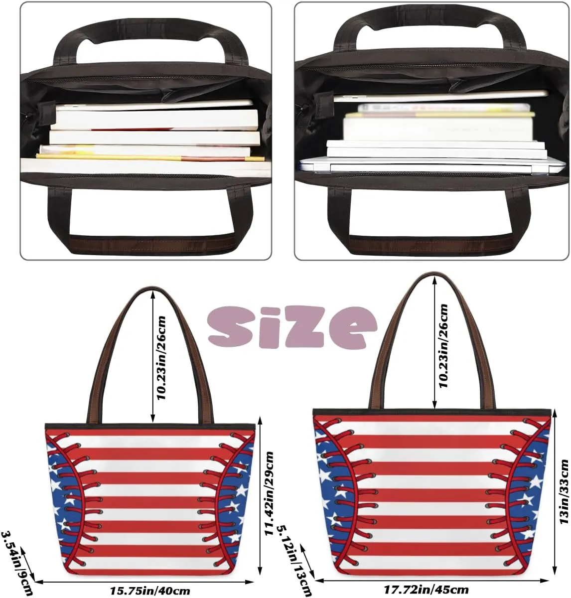 Tote Bag for Women with Zipper Large Capacity Top Handle Casual Shoulder Bag Handbag Reusable Shopping