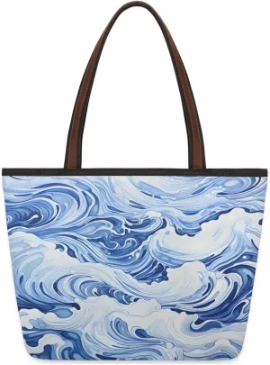 Tote Bag for Women with Zipper Large Capacity Top Handle Casual Shoulder Bag Handbag Reusable Shopping