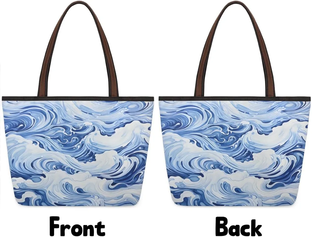 Tote Bag for Women with Zipper Large Capacity Top Handle Casual Shoulder Bag Handbag Reusable Shopping