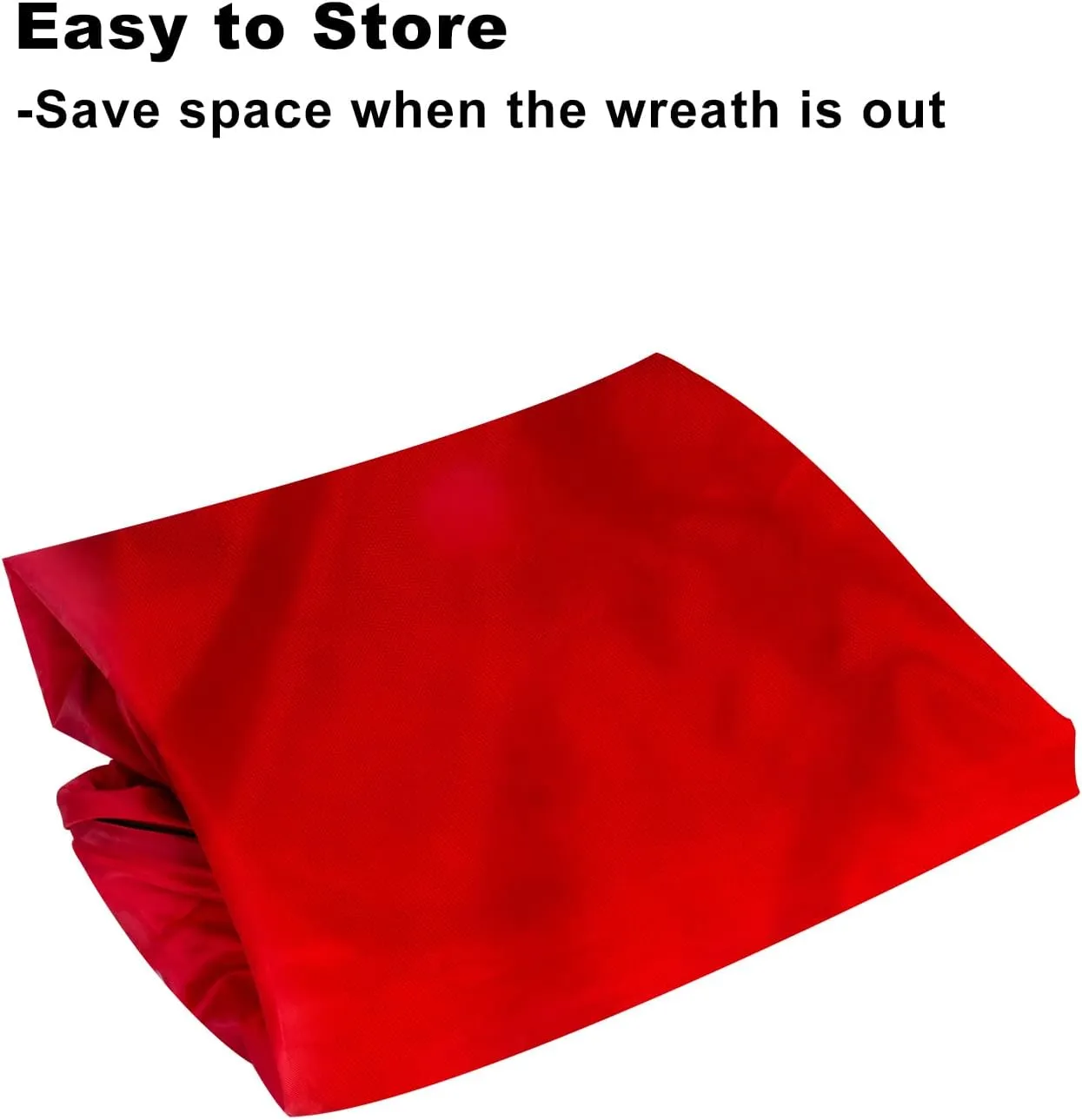 TQS Large Christmas Wreath Storage Bag - 30 Inch, Red, Cotton, Zipper Closure, Reinforced Handles, Double Zippers, Clear Card Slot, Ideal for Christmas Decorations